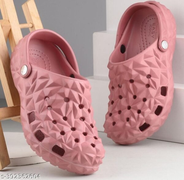pink women crystal comfort clogs